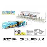 Автобус инерционный с заправочной станцией XY331-66 в пакете 18*37*5 см