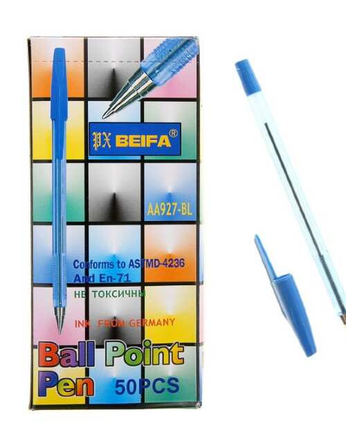 Ручка шариковая Стандарт 927 Beifa, стержень синий, узел 0.7 мм