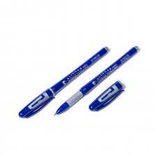 Ручка гелевая синяя Alingar "Sample", игольчатый након., резиновый грип, 0,5мм (12шт)