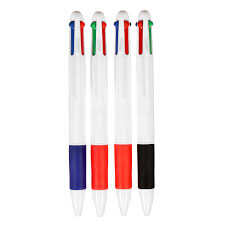 Набор ручек шариковых автоматических 4 штуки 4-х цветных с резиновым держателем МИКС 1035864