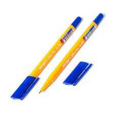 Ручка шариковая Alingar "Offis-fine", 0,5 мм, синяя, игольчатый наконечник, трехгранный, оранжевый, пластиковый корпус, картонная упаковка