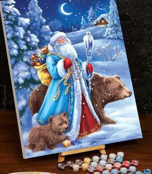 Картина по номерам на холсте с подрамником "Дед Мороз" 40*50 см 5005805