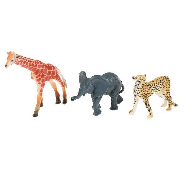 Игрушка пластизоль животные африки 3шт (жираф, гепард, слоненок) в пак. Играем вместе в кор.2*180наб 