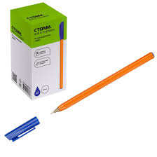 Ручка шариковая синяя, 0,7мм, оранжевый корпус "800" (Стамм)