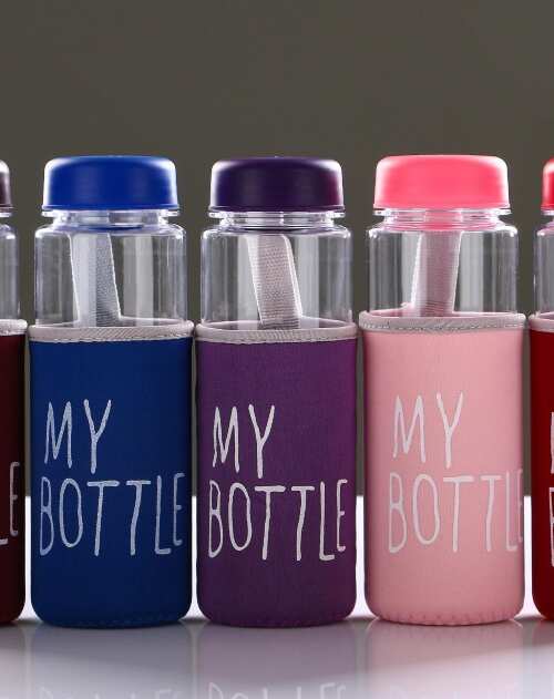 Бутылка для воды "My bottle", 500 мл, в чехле, крышка винтовая, микс, 6.5х6.5х19 см 3516276