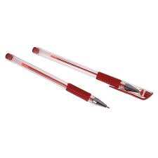 Ручка гелевая 0,5мм красная, корпус прозрачный с резиновым держателем CALLIGRATA 1264120