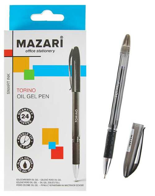Ручка шариковая MAZARi Torino 0.7мм, черная на масл основе, игольчат M-5701-71   3635061