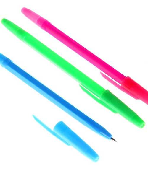ручка шариковая Стамм Оптима синий стержень 134мм Neon МИКС РО10 601429