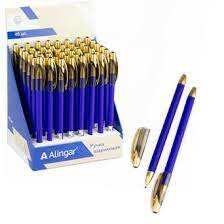 Ручка шариковая на масляной основе Alingar, 0,7 мм, синяя, игольчатый наконечник, круглый, синий, Soft touch корпус,