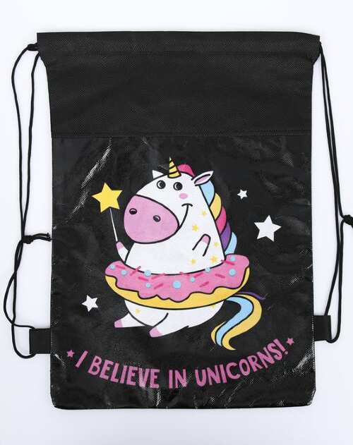 Мешок для обуви н/полотно "I believe in unicorns!"  41*30*0,5см 4276505