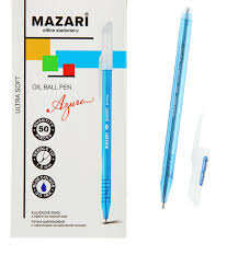 Ручка шариковая AZURE, синяя, Ultra Soft, чернила на масляной основе, игольчатый пиш.узел 1.0мм