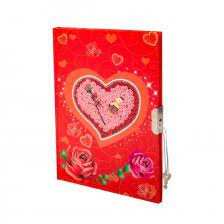 Подарочный блокнот 13,0 см * 19,0 см, "Букет-сердце", красный