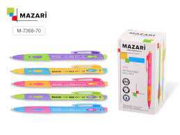 Ручка шариковая автомат MAZARi VIVA 1.0мм, синие чернила, корп.пласт M-7368-70   3635056