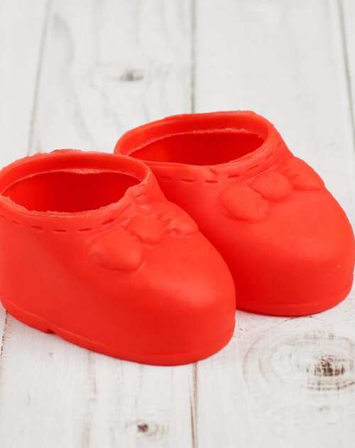 Ботинки для куклы "Бант", длина подошвы 7,5 см, 1 пара, цвет красный   4433118