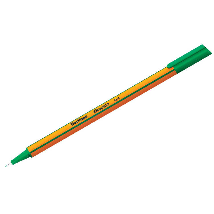 Ручка капиллярная Berlingo &quot;Rapido&quot; зеленая, 0,4мм, трехгранная 