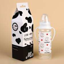 Бутылочка для кормления подарочная "Люблю молоко" 250 мл.,с соской, с ручками 7369070