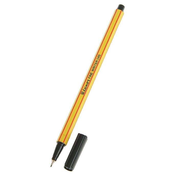 Ручка капиллярная Luxor Fine Writer 045 0.8мм, черная 7141-50/Box 10 ЦЕНА ЗА 1 ШТ!!! 2392610 