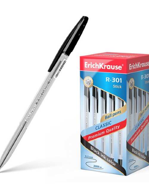 Ручка шариковая Erich Krause R-301 Classic Stick уз 1.0мм, чернила чёрные 43185 2288908