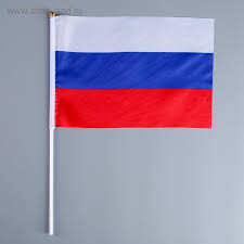 Флаг России, 20 х 30 см, шток 40 см, полиэфирный шёлк  2763500